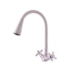 Mélangeur évier flexible à mémoire de forme blanc MORAVA RETRO Rav