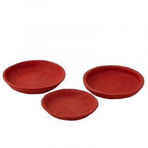 Set de 3 plats en papier rouge D.30-35-40 cm J-Line