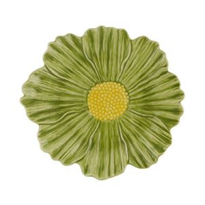 Assiette &aacute; dessert &Oslash;23 cm Maria Flor Cosmos verte et jaune