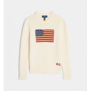 Pull droit drapeau U.S.A maille de coton