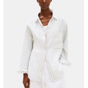 Chemise ample en lin &agrave; rayures