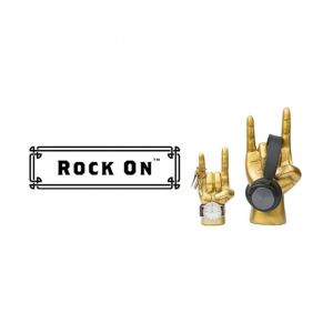 Support casque d&eacute;coratif Gold Rock On Stand