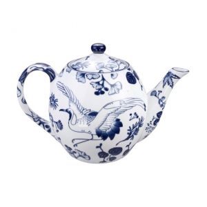 Th&eacute;i&egrave;re ronde Flora Japonica porcelaine bleu et blanc 1,25L