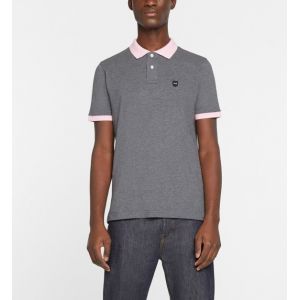 Polo droit coton piqu&eacute; &agrave; bords contrastants