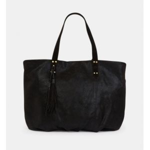 Grand sac cabas Nicole cuir effet daim uni et pailleté