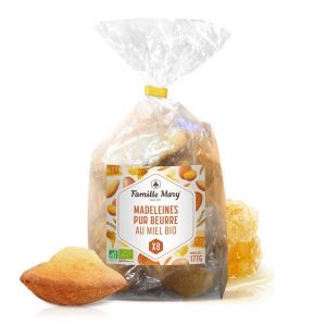 Sachet de 8 madeleines bio au miel