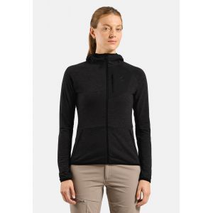 Odlo Pull &agrave; capuche zipp&eacute; Ascent pour femme, M, noir