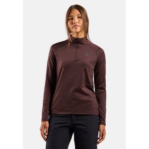 Odlo Pull demi-zippé Essentials Ceramiwarm pour femme, S, bordeaux