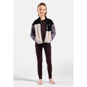 Odlo Ensemble de haut et collant techniques en laine m&eacute;rinos 200 Natural pour enfant, 128, bordeaux