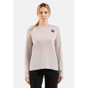 Odlo T-shirt &agrave; manches longues en laine m&eacute;rinos 160 Ascent Matterhorn pour femme, L, beige