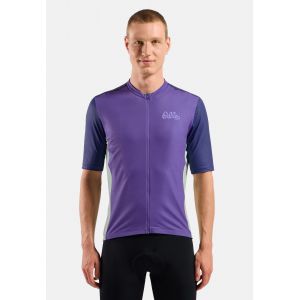 Odlo Maillot de cyclisme à zip intégral et imprimé héritage Essentials pour homme, M, purple