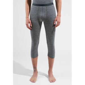 Odlo Collant 3/4 technique en laine m&eacute;rinos 200 Natural pour homme, S, gris