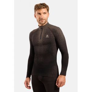 Odlo Sous-vêtement technique à demi-zip POW Blackcomb pour homme, S, bordeaux