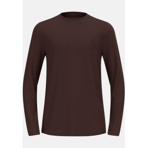 Odlo T-shirt &agrave; manches longues en laine m&eacute;rinos 200 avec poche Ascent pour homme, XL, bordeaux