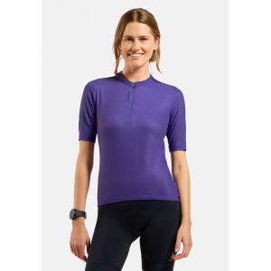 Odlo Maillot de cyclisme &agrave; demi-zip Essentials pour femme, S, violet