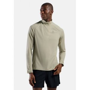 Odlo Veste de running &agrave; col zipp&eacute; Essentials pour homme, XL, beige