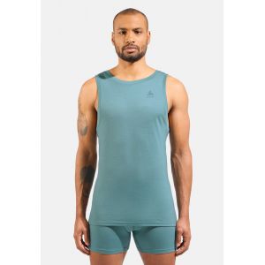 Odlo D&eacute;bardeur technique &agrave; col rond en laine m&eacute;rinos 160 Natural pour homme, L, vert