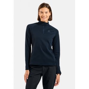 Odlo Pull &agrave; manches longues et col &frac12; zip Besso pour femme, L, bleu marine