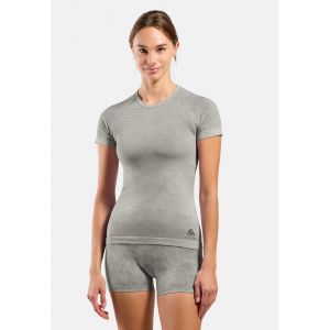 Odlo Base layer &agrave; manches courtes et motif effet pluie Performance Light pour femme, S, beige