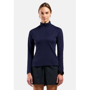 Odlo Veste de running &agrave; col zipp&eacute; Essentials pour femme, XS, bleu marine