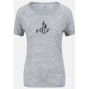 Odlo T-shirt à imprimé sapins Ascent Performance Wool 130 pour femme, XL, gris