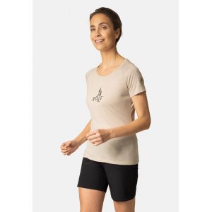 Odlo T-shirt à imprimé sapins Ascent Performance Wool 130 pour femme, XS, beige