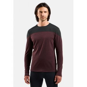 Odlo Haut technique &agrave; manches longues Revelstoke Performance Wool Warm pour homme, XXL, bordeaux