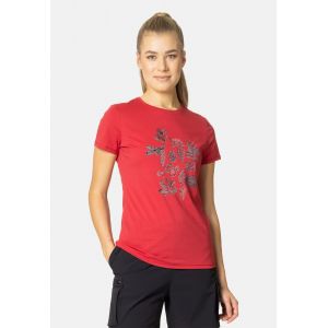 Odlo T-shirt à imprimé forestier Kumano pour femme, S, rouge