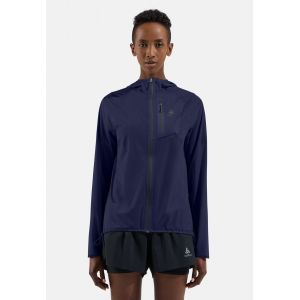 Odlo Veste de running imperm&eacute;able Zeroweight Dual Dry Performance Knit pour femme, L, blau