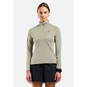 Odlo Veste de running &agrave; col zipp&eacute; Essentials pour femme, S, beige