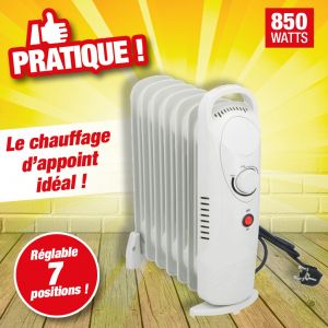 Radiateur &eacute;lectrique &agrave; bain d'huile 850w - 39 x 30 x 13,5 cm