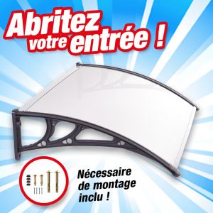 Marquise auvent de porte 90 cm par 120 cm