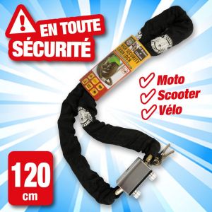 Chaine antivol Lifetime avec Cadenas longeur 120cm