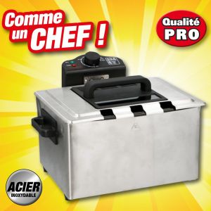 Friteuse éléctrique Professionnelle en Acier Inoxydable 3 Paniers