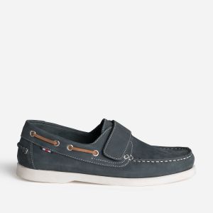 Chaussure-bateau marine cuir scratch