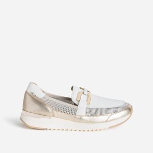 Mocassin confort CAPRICE doré et blanc cuir