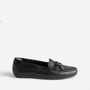Mocassin noir en cuir