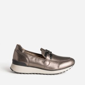 Mocassin confort CAPRICE gris métallisé en cuir