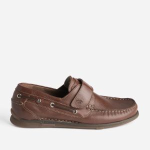 Chaussure-bateau FLUCHOS cognac en cuir &agrave; scratch