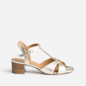 Sandale-salom&eacute; ERAM FLEX dor&eacute;e en cuir