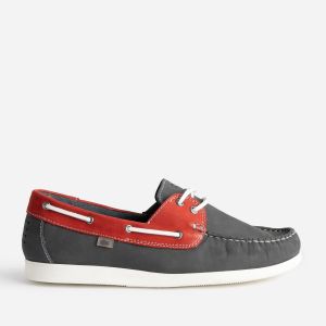 Chaussure bateau TBS marine et rouge cuir nubuck