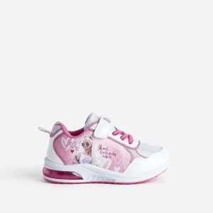 Basket BARBIE rose et blanche à semelle lumineuse