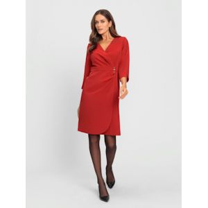 Robe extensible superbe aspect cache-cœur - Ashley Brooke - rouge - Taille 52