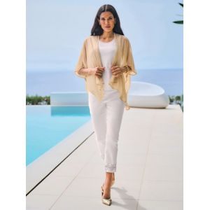 Veste l&eacute;g&egrave;re style cape - Ashley Brooke - couleur dor&eacute; - Taille 2