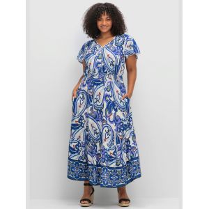 Robe longue - Sheego - blanc cass&eacute; &agrave; motifs - Taille 44