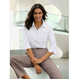 Chemisier &agrave; enfiler 50% coton -  - blanc - Taille 46