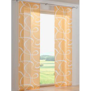 Panneau-rideaux rideaux coulissants modernes - helline home - jaune-blanc - Taille 3