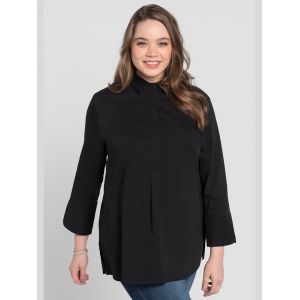 Tunique patte de boutonnage invisible - Sheego - noir - Taille 42