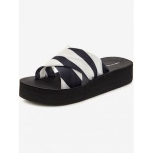 Mules chaussures de bain estivales à l'aspect animal tendance avec semelle imperméable - French Connection - noir/blanc - Taille 42