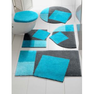 Tapis de bain 100% acrylique - helline home - turquoise-gris - Taille 4